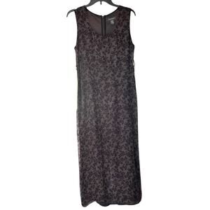 Banana Republic 100% Silk Dress Boho Fairy Whimsy Floral Midi Tank SZ 8  Women’s